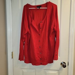 Lane Bryant size 26/28 red button up cardigan with button detail on cuff